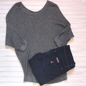 Express grey/silver dolman sweater